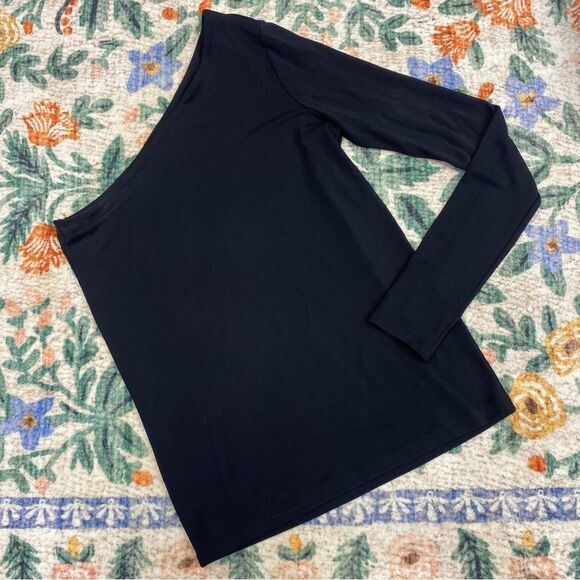 Theory Lefft Matte One-Shoulder Top Black Small - Picture 4 of 8